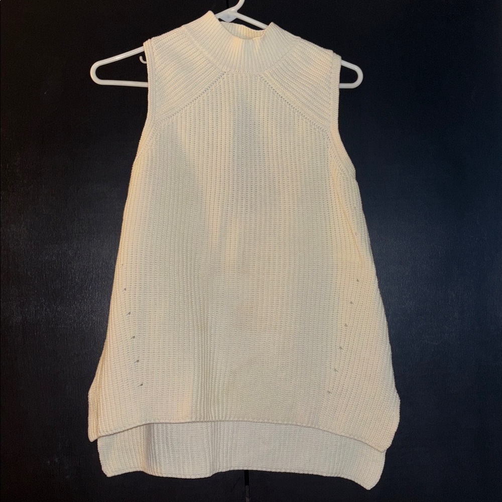 Rebecca Minkoff Cream Sleeveless Knit Top